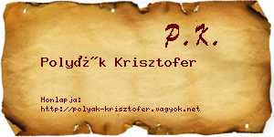Polyák Krisztofer névjegykártya
